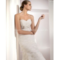 Elegante Trompete Meerjungfrau Schatz Kathedrale Zug Organza Bowknot Tiered Brautkleid